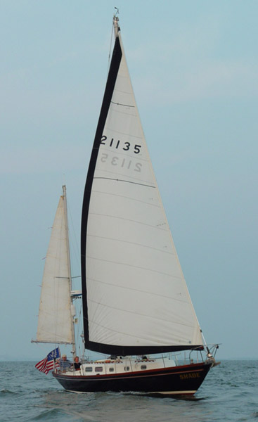 The newly restored "Shade" at full sail.