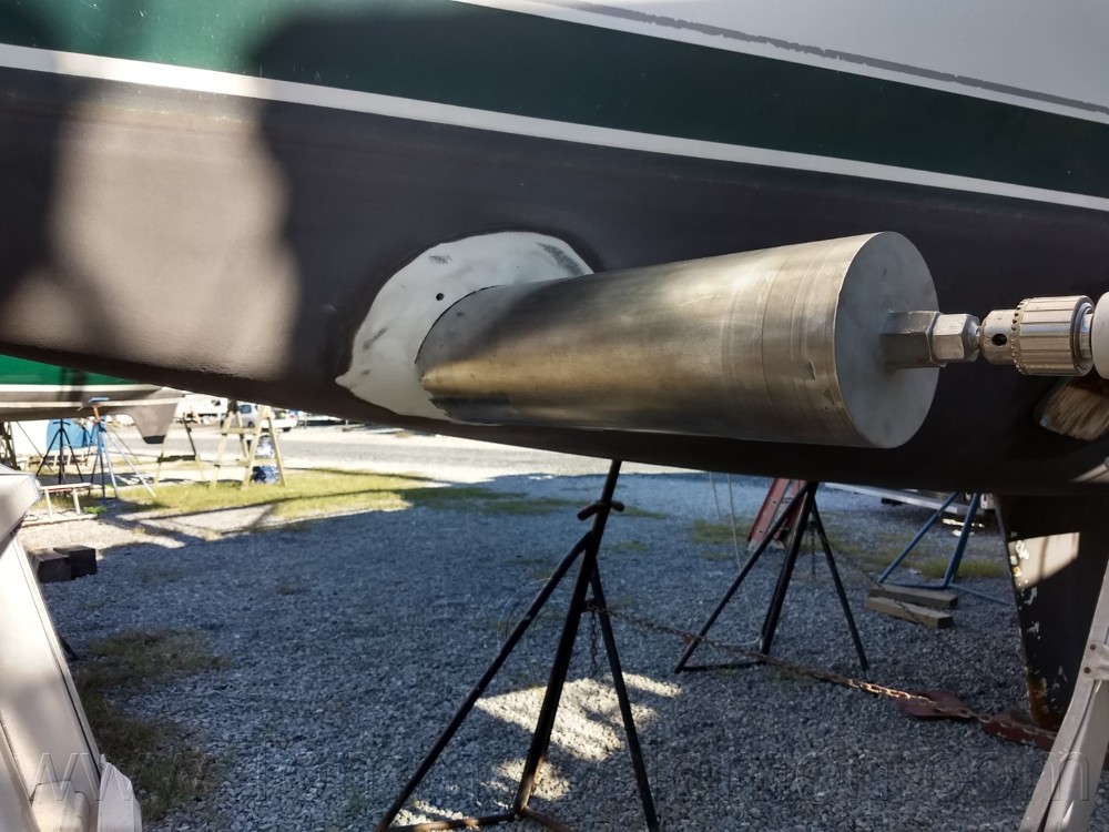 1999 Beneteau 38 Oceanis Bow Thruster Tube Install - 13