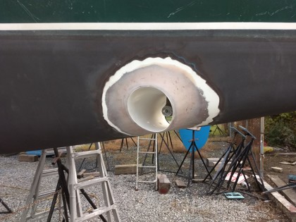 1999 Beneteau 38 Oceanis Bow Thruster Tube Install - 32