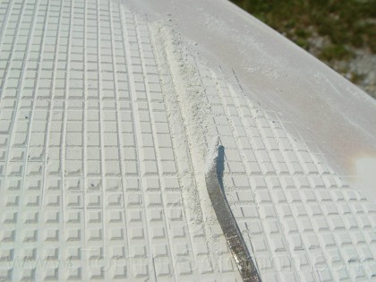 Fiberglass Gel-coat/Hand cut non-skid repair - 6