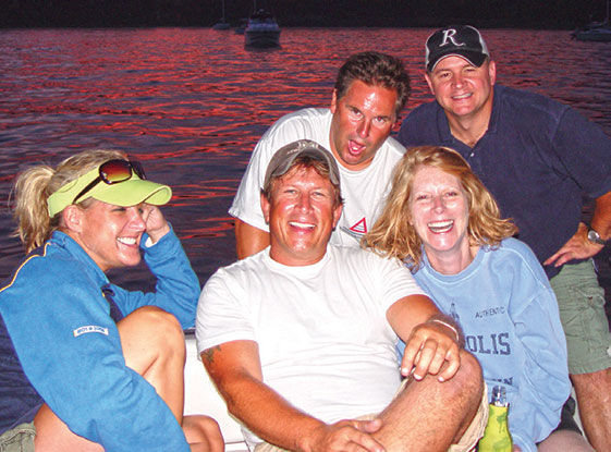 Tommy Solomon (center, sitting) with buddies