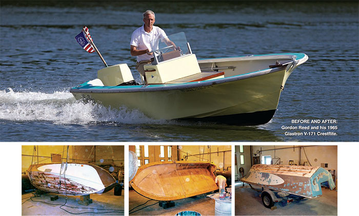 Before and After:Gordon Reed and his 1965 Glastron V-171 Crestflite.